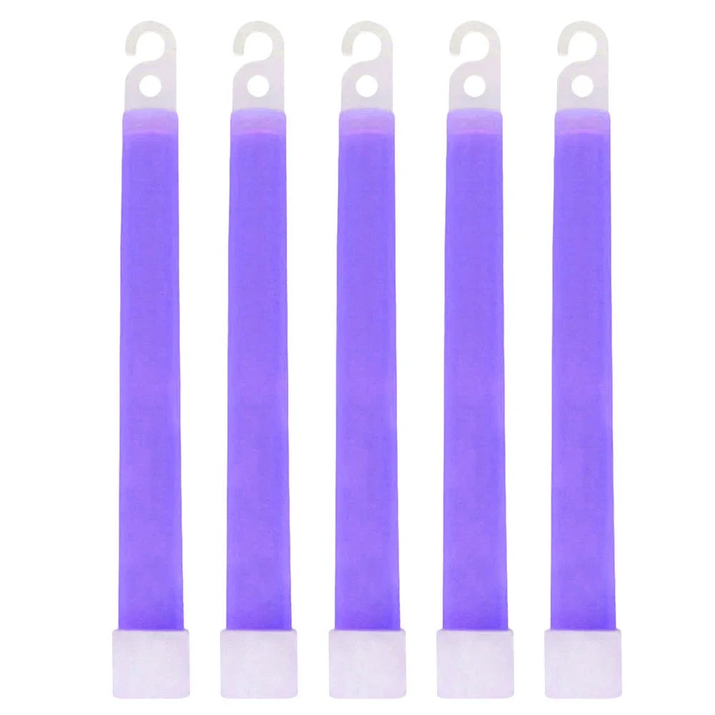 Four purple glow sticks with white handles in a military survival kit.

Or, for even more brevity:

Four purple glow sticks w