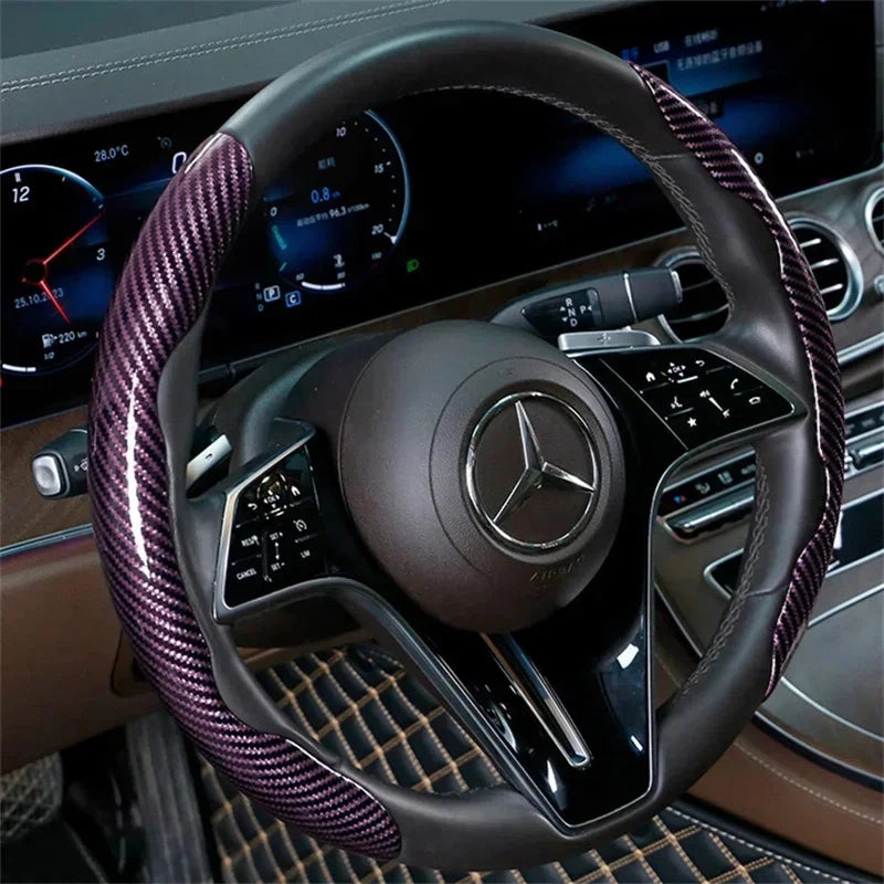 2024 Carbon Fiber Car Steering Wheel Cover (2PCS) - JustUsRacers