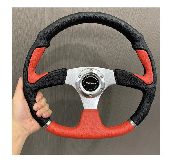 'High-performance racing car with 345mm steering wheel - real leather, 1/18 scale model'