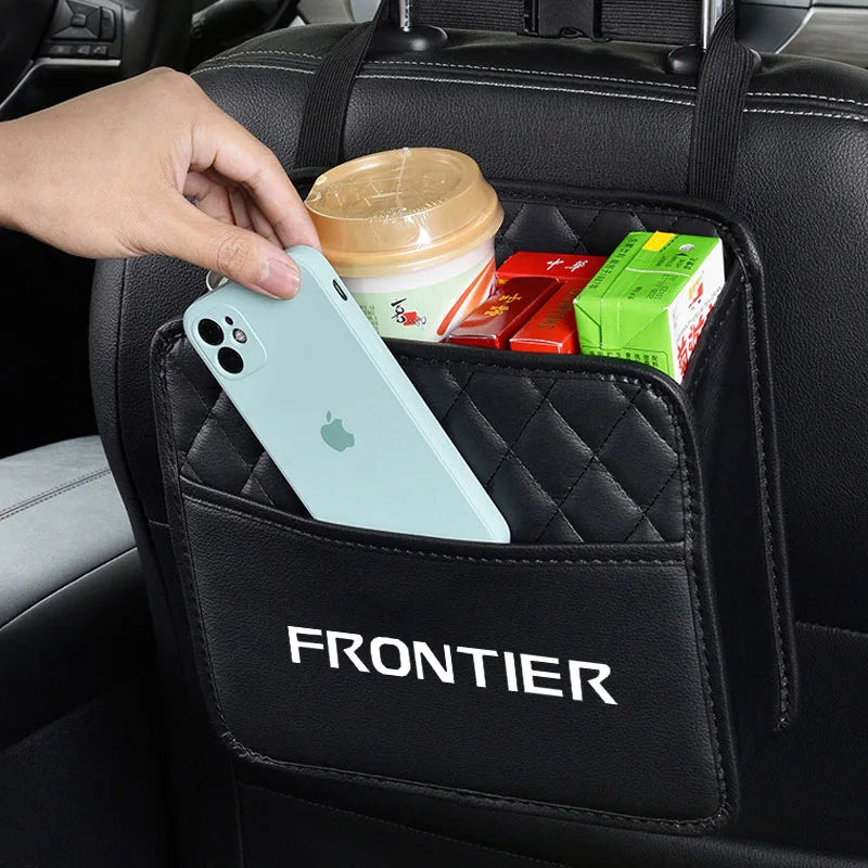 'Front seat storage bag for car organization — fits essentials neatly.'