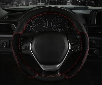 Suede Leather Car Steering Wheel Cover 15 Inch - JustUsRacers