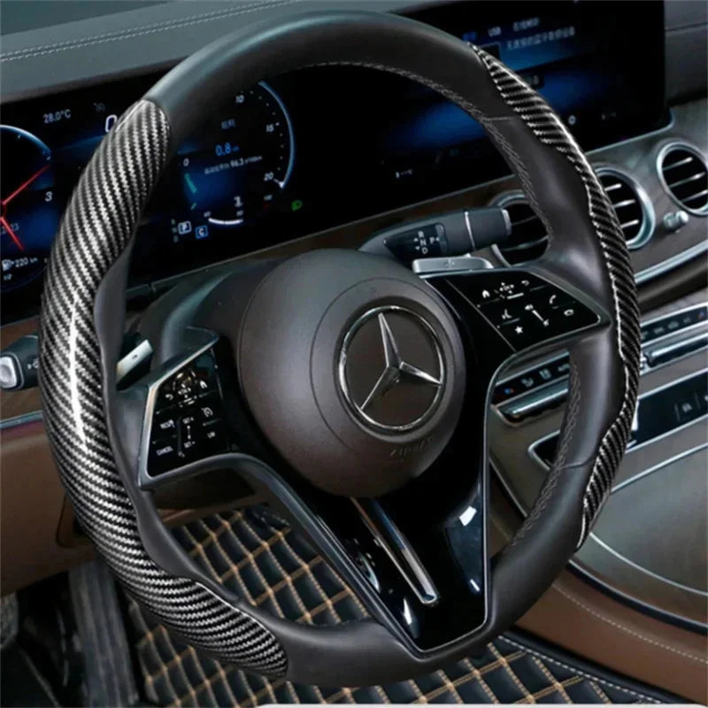 2024 Carbon Fiber Car Steering Wheel Cover (2PCS) - JustUsRacers