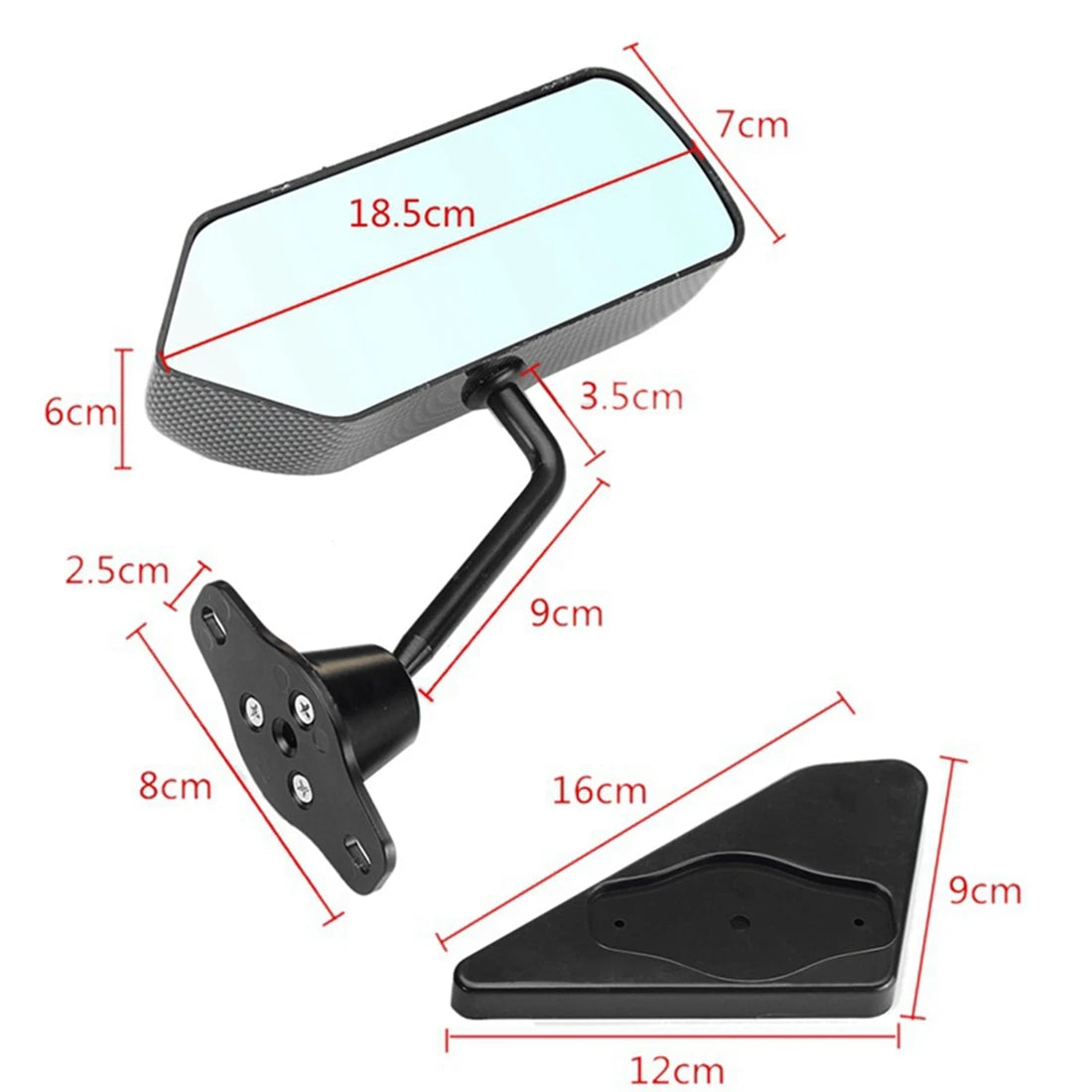 AD05-1 Pair Universal F1 Style Car Side Rearview Mirrors - JustUsRacers