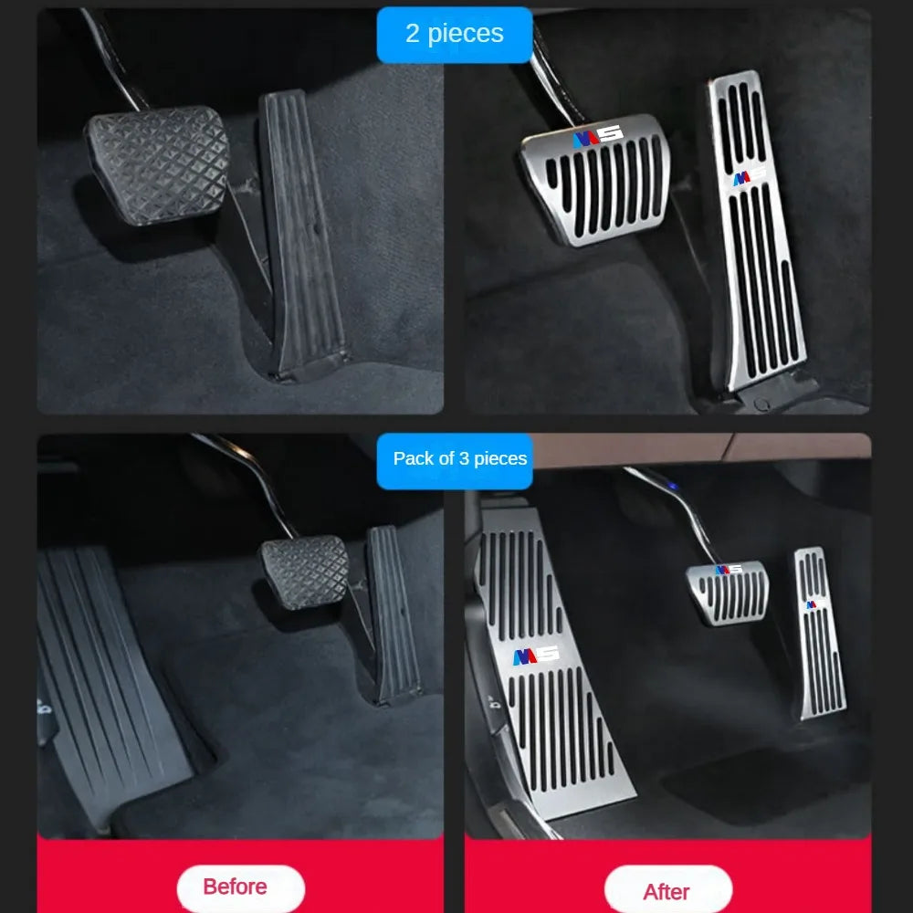 BMW Foot Pedal Covers Stainless Steel Rubber Anti-Slip Pedals - JustUsRacers