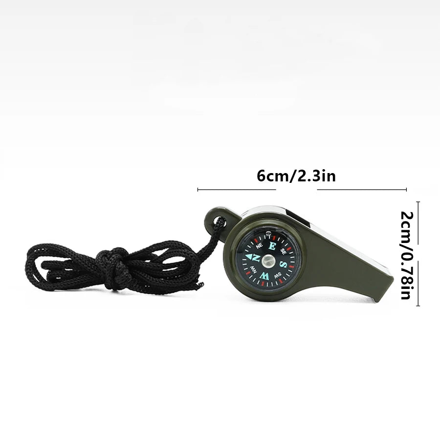 High Decibel Emergency Rescue Whistle with Compass and Thermometer - JustUsRacers