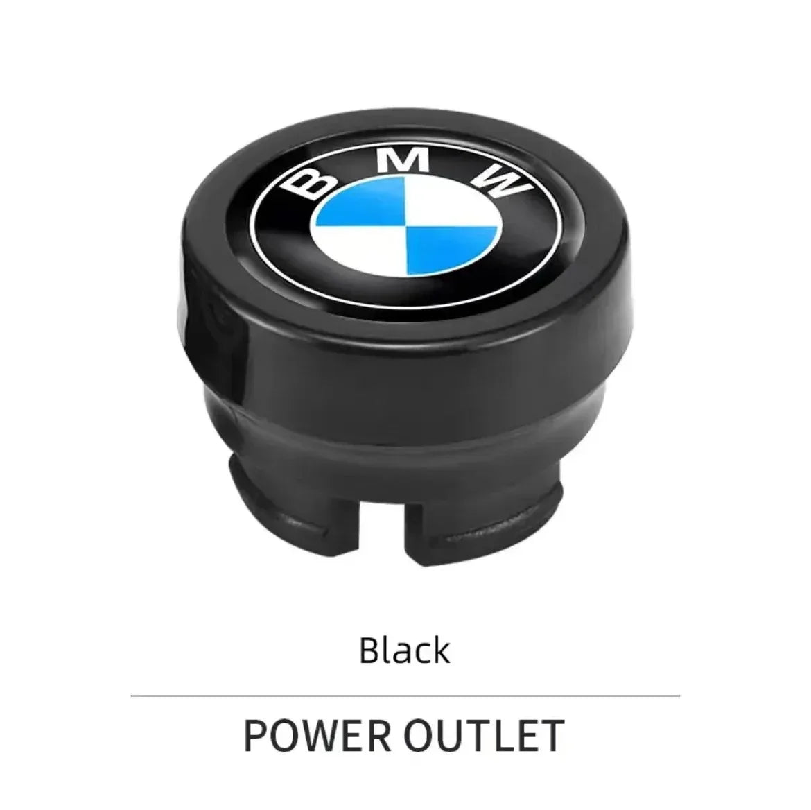 "BMW Power Button in sleek matte black finish."