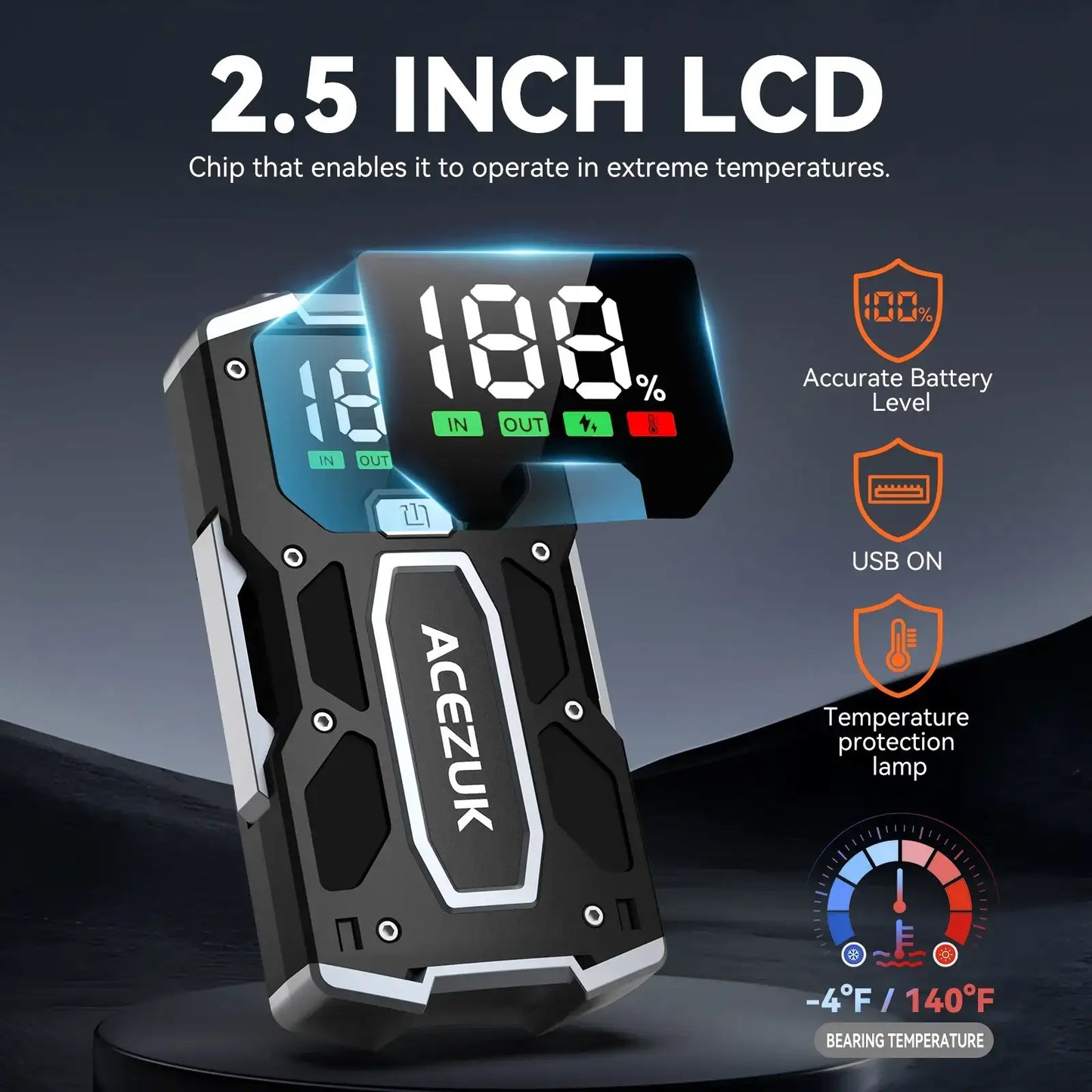 12800mAh 3000A Car Jump Starter Power Bank - JustUsRacers