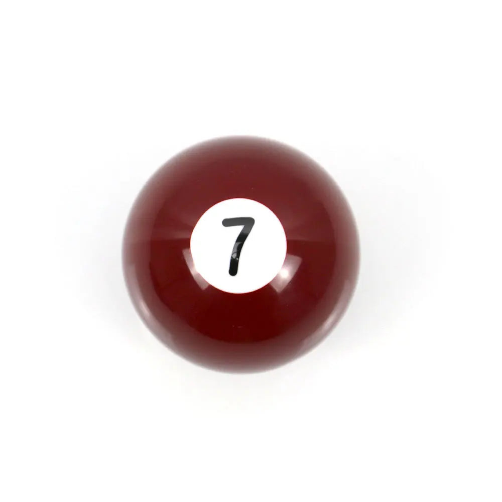 Red pool ball with white '7' - universal shift knob decor. Fits various models. Billiards-inspired car accent.
