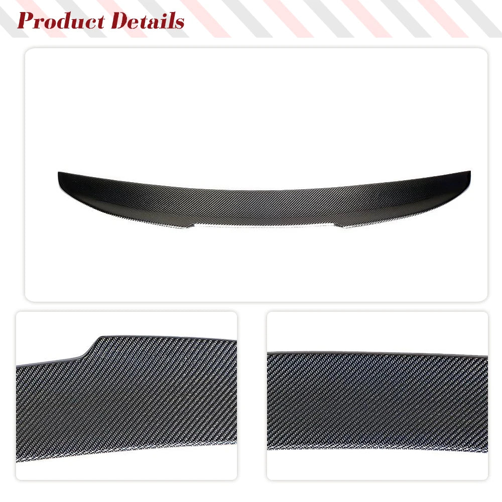 Carbon Fiber Highkick Trunk Spoiler for BMW E46 Sedan '98-'05. Enhance your vehicle's aerodynamics with this sleek, lightweig