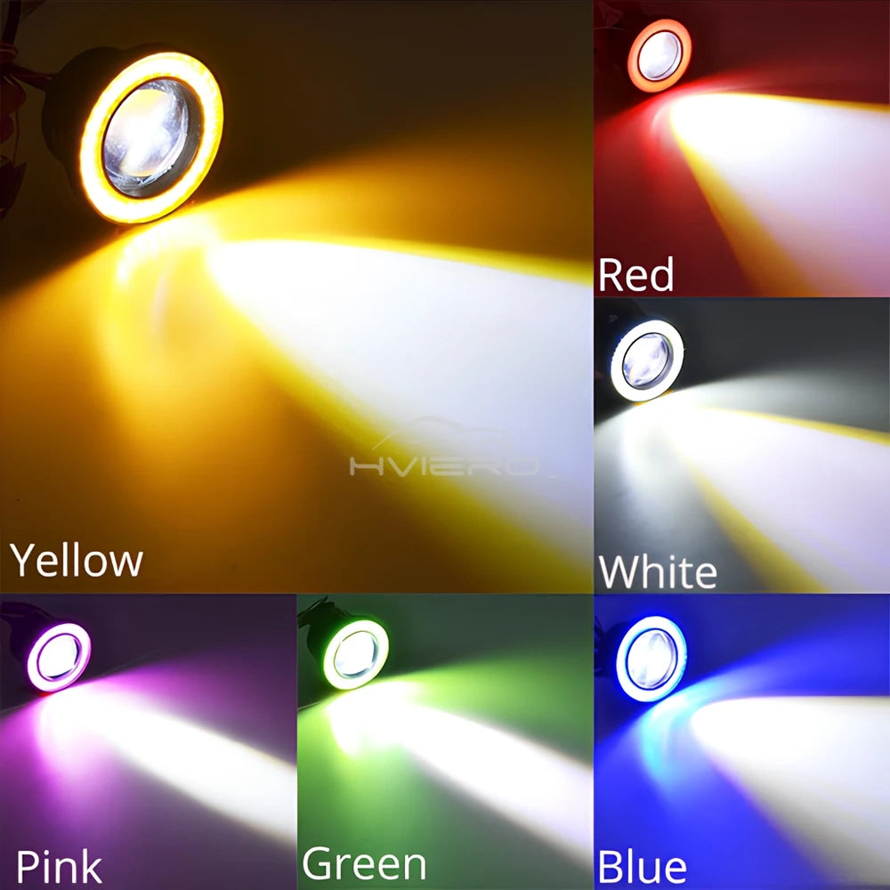 2Pcs 30W Car DRL Fog Lights with COB Angel Eye - JustUsRacers