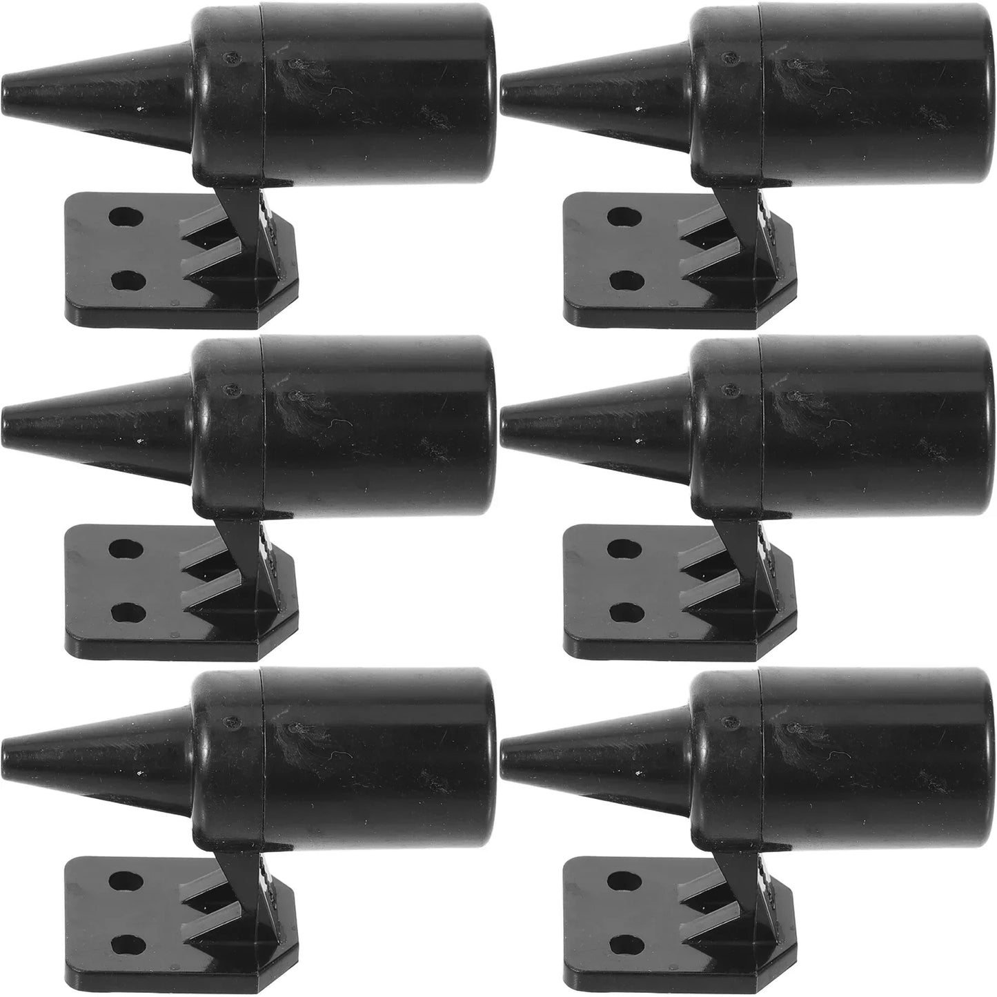 Six weather-resistant car deer whistles, black. Ideal for Toyota vehicles as door knob accessories.