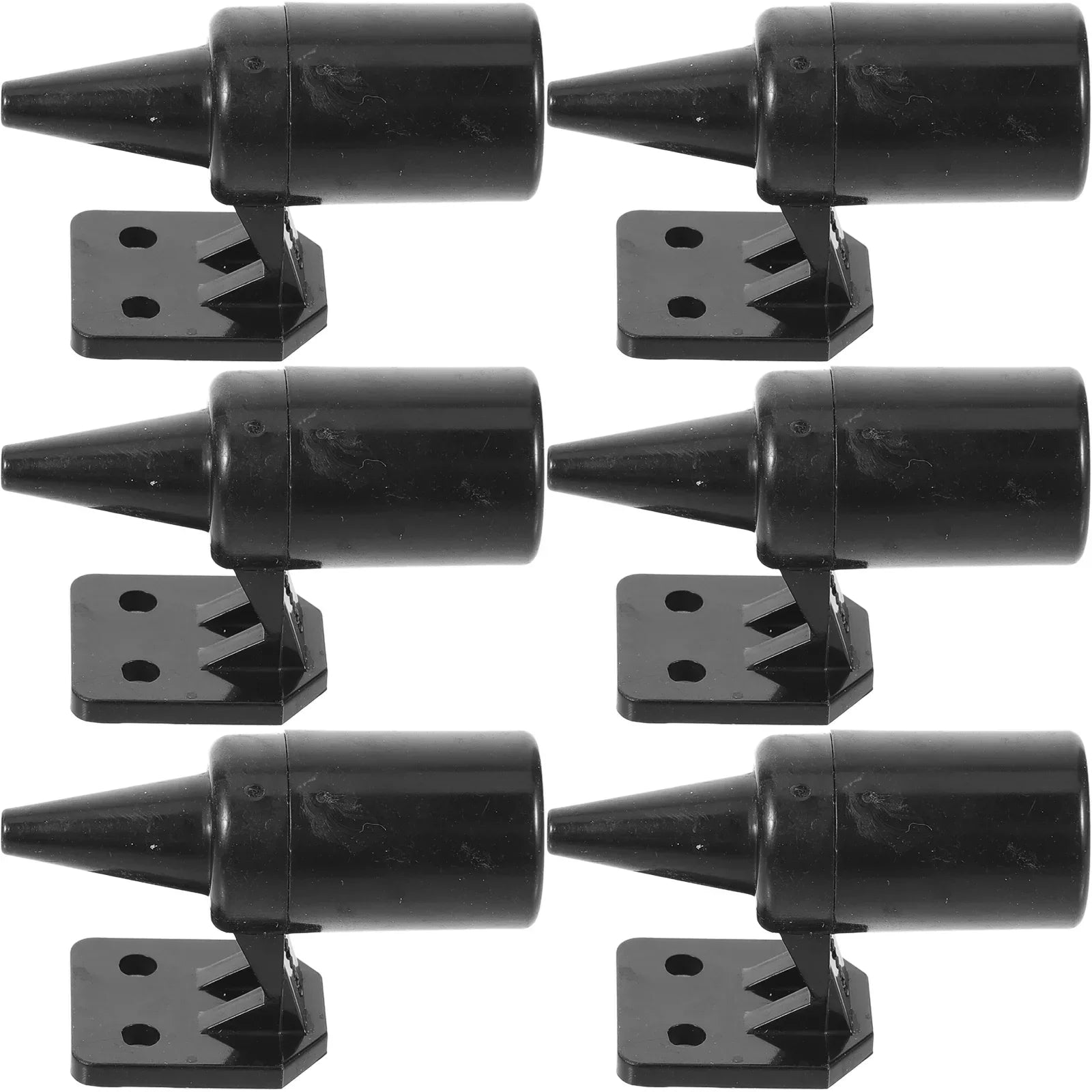 Six weather-resistant car deer whistles, black. Ideal for Toyota vehicles as door knob accessories.