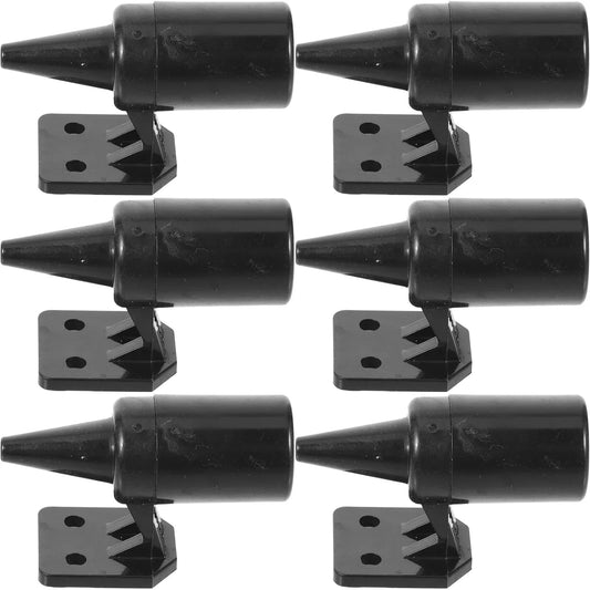 Six weather-resistant car deer whistles, black. Ideal for Toyota vehicles as door knob accessories.