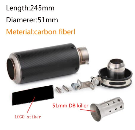 "Universal GP Carbon Exhaust: High-performance motorcycle muffler for Suzuki GSX-S1000 and Versys models. Sleek, durable carb