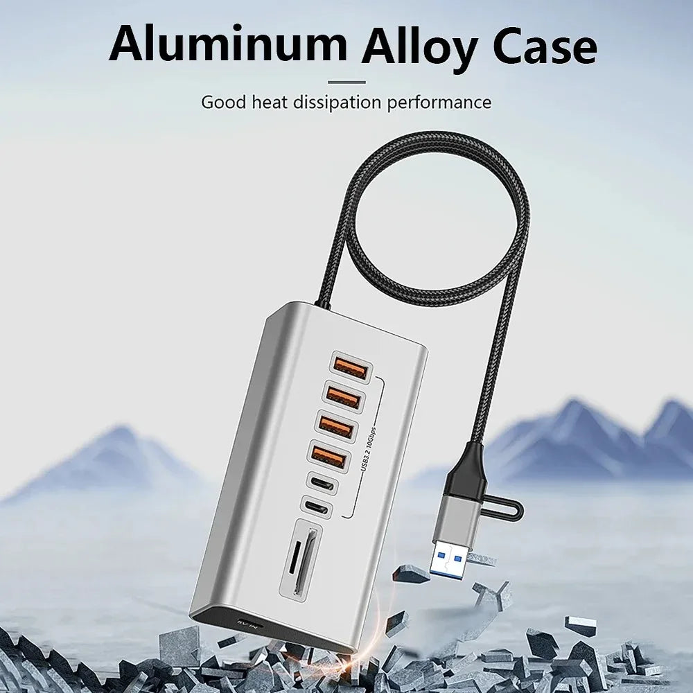 Anker 3-port USB-C hub: 10Gbps data transfer, 60W PD charging, and a sleek splitter design for multiple devices. Type C to A/