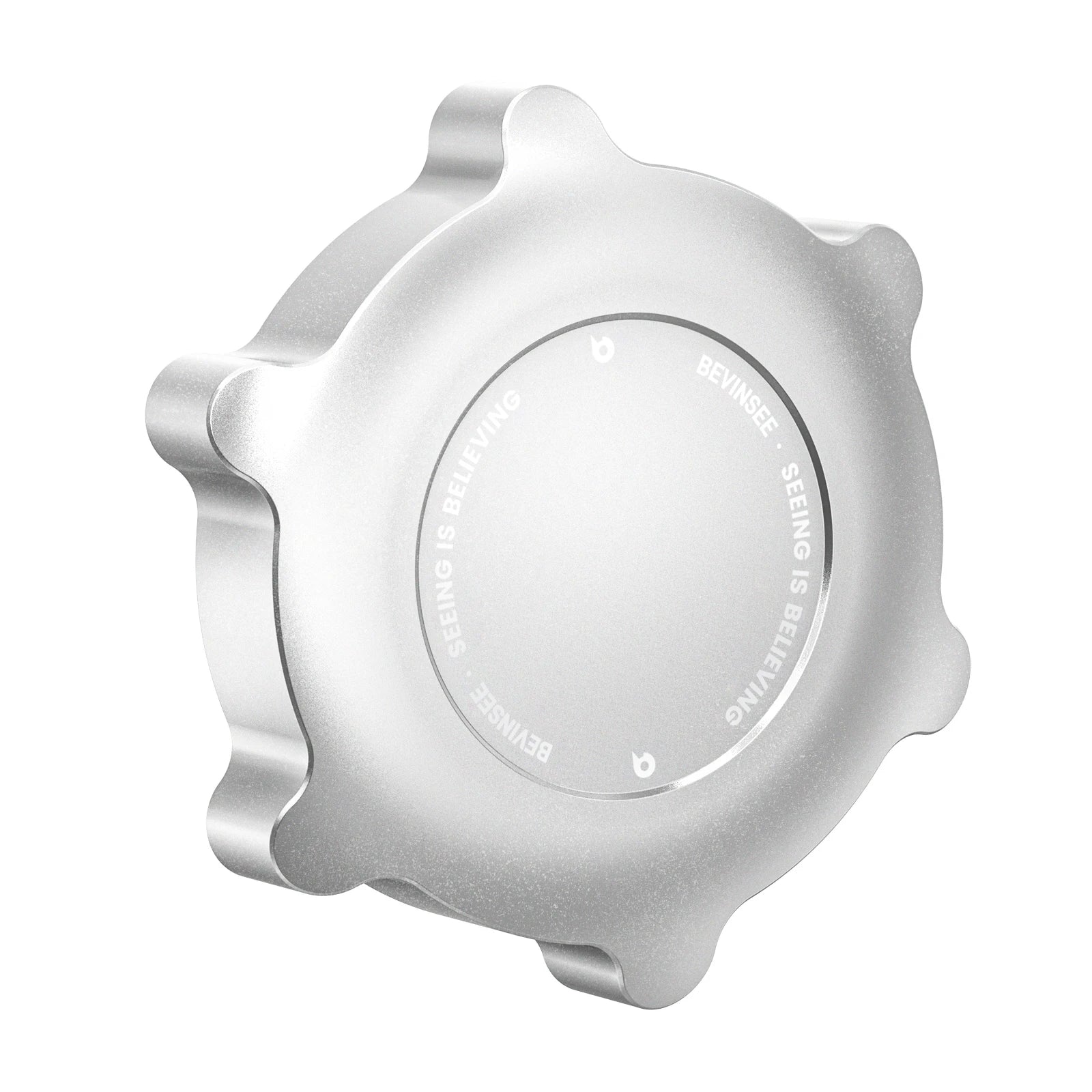 White aluminum oil filler cap for BMW E46, E36, E39 X5 engines.