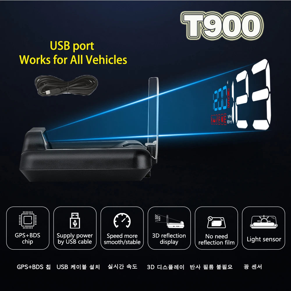 C500 BLUE OBD Gauge + T90 Dash Cam: 1080p HD with Night Vision. Car HUD/DVR combo for real-time alerts and full in-car covera