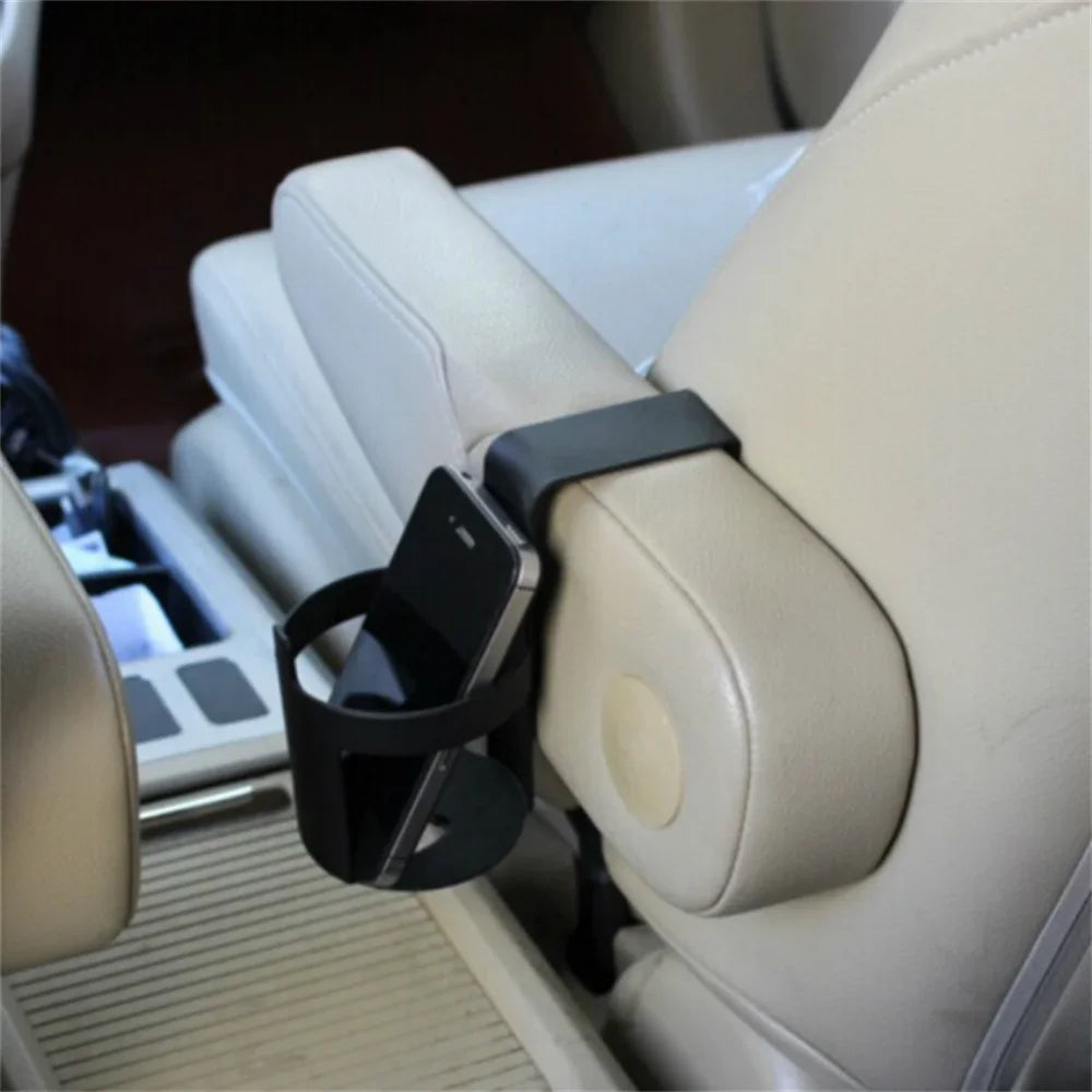 Car window cup holder with strap – portable beverage caddy for secure in-car hydration. Fits standard cups and bottles. Easy 