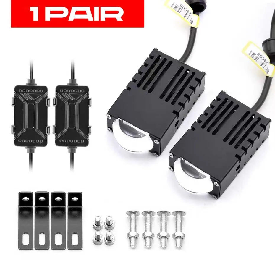 LED Headlight Bumper Fog Lamps Projector Mini Driving Lights - JustUsRacers