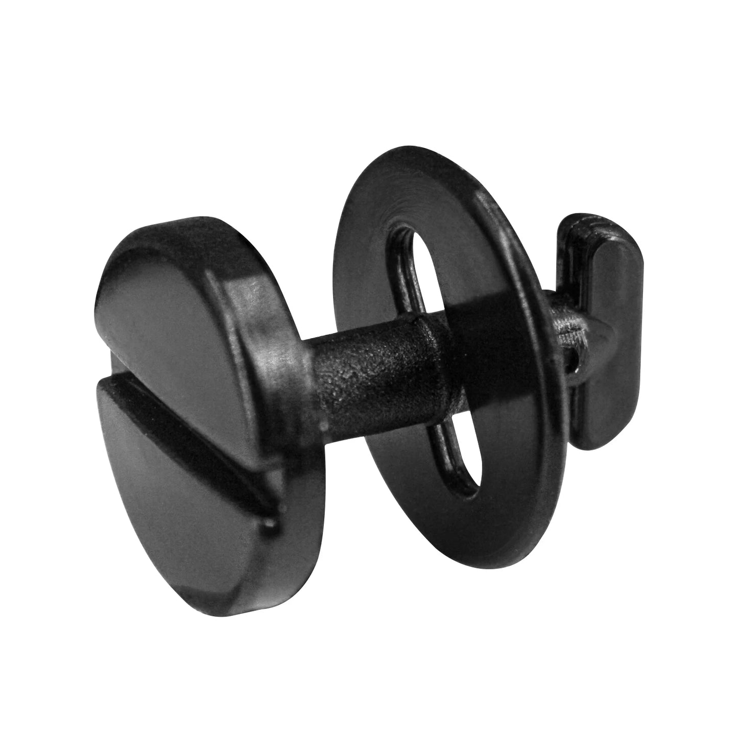 "Black metal floor mat clip for BMW E36, E46, and E39 models."