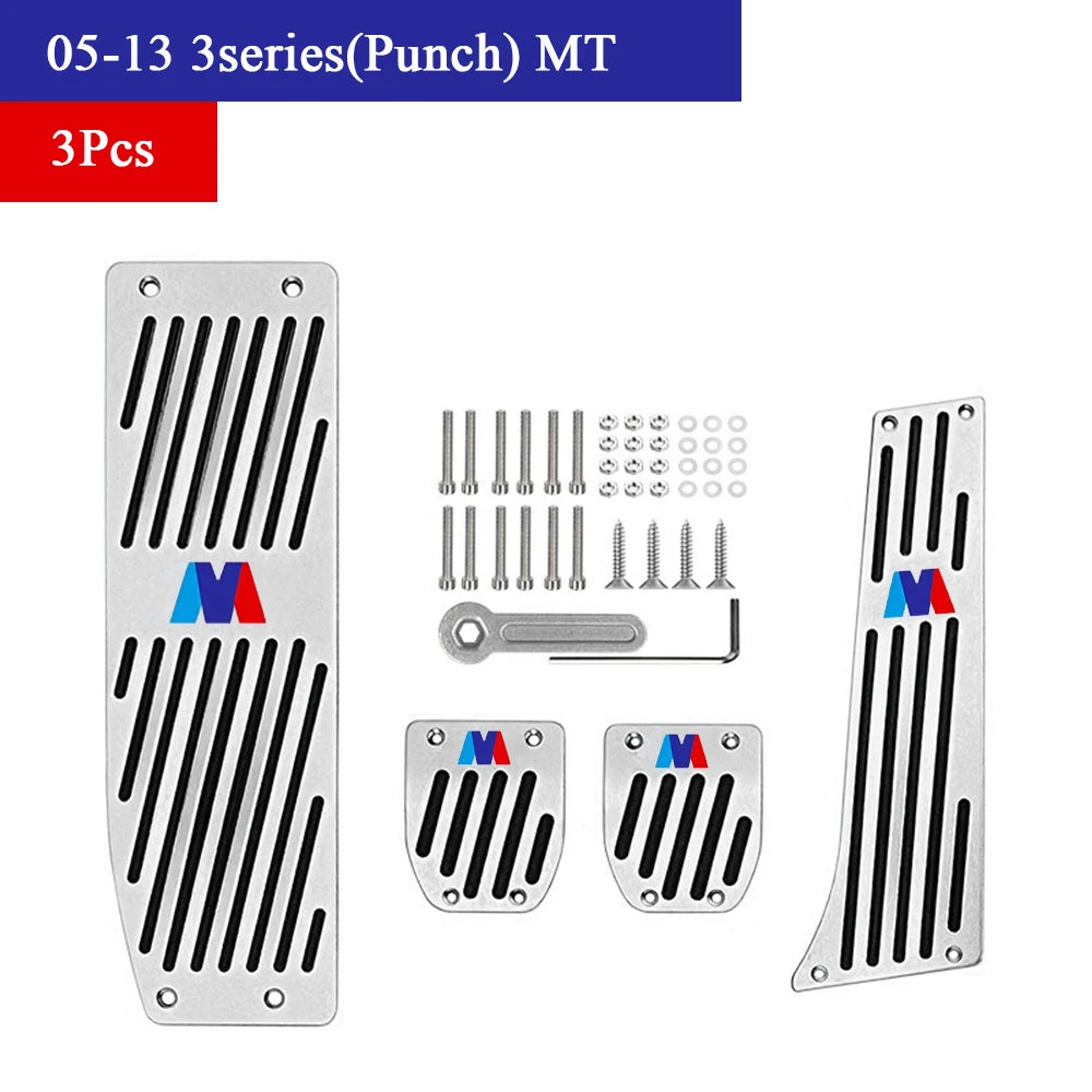 BMW Foot Pedal Covers Stainless Steel Rubber Anti-Slip Pedals - JustUsRacers