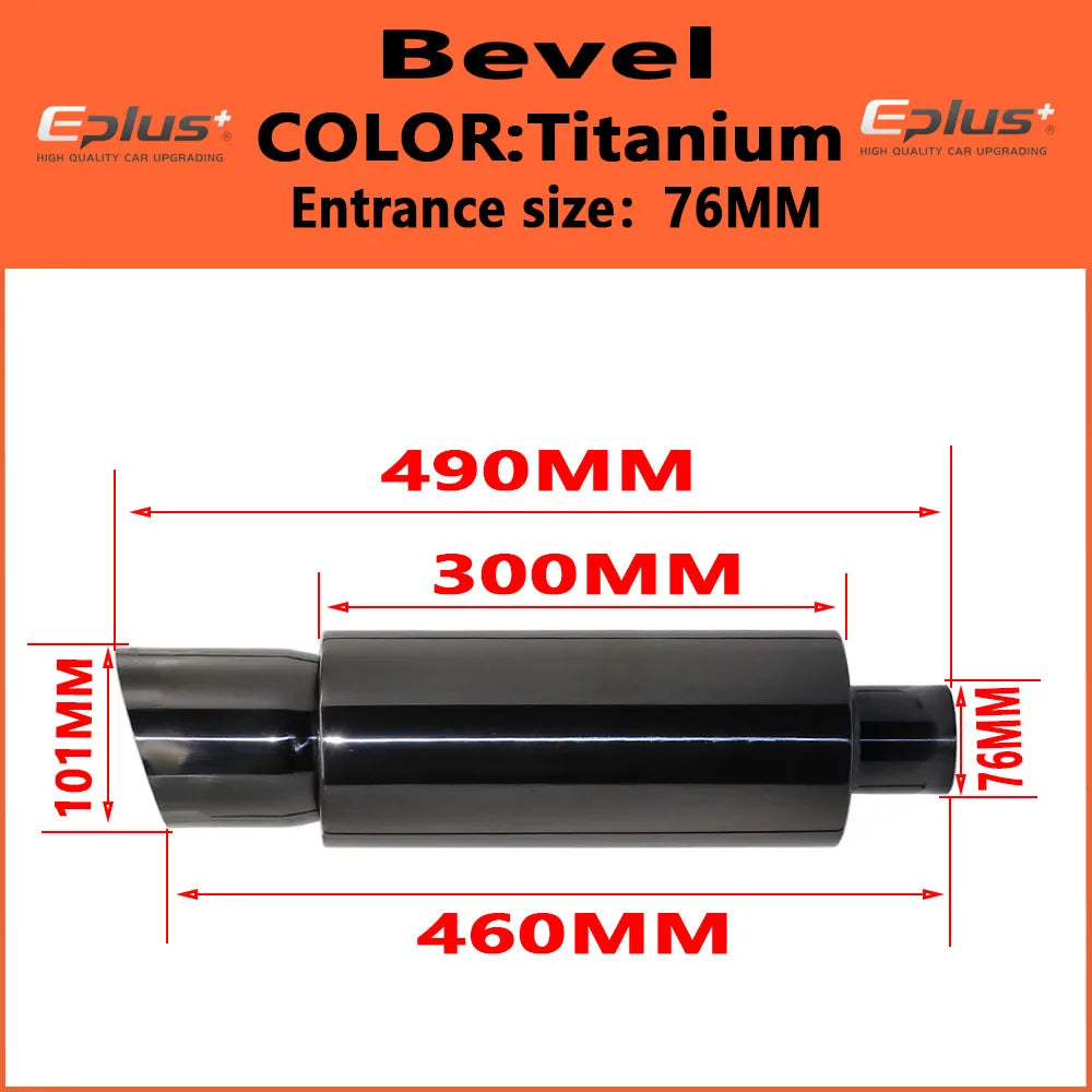 EPLUS Universal Car Exhaust Straight Muffler Tail Pipe - JustUsRacers
