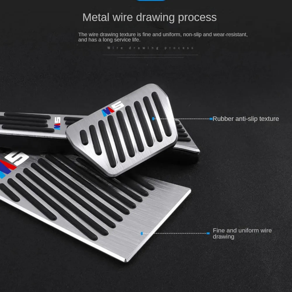 BMW Foot Pedal Covers Stainless Steel Rubber Anti-Slip Pedals - JustUsRacers