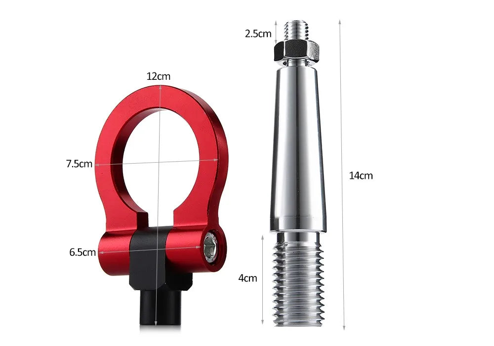 Red and black handle with screw attachment for front or rear bumper, R-EP style.