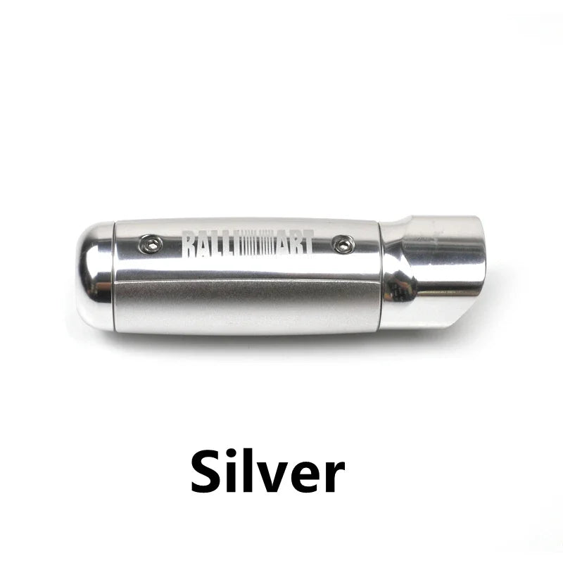 Silver aluminum handbrake cover for Mitsubishi vehicles - Lancer, ASX, Outlander, Evo. Enhances appearance.