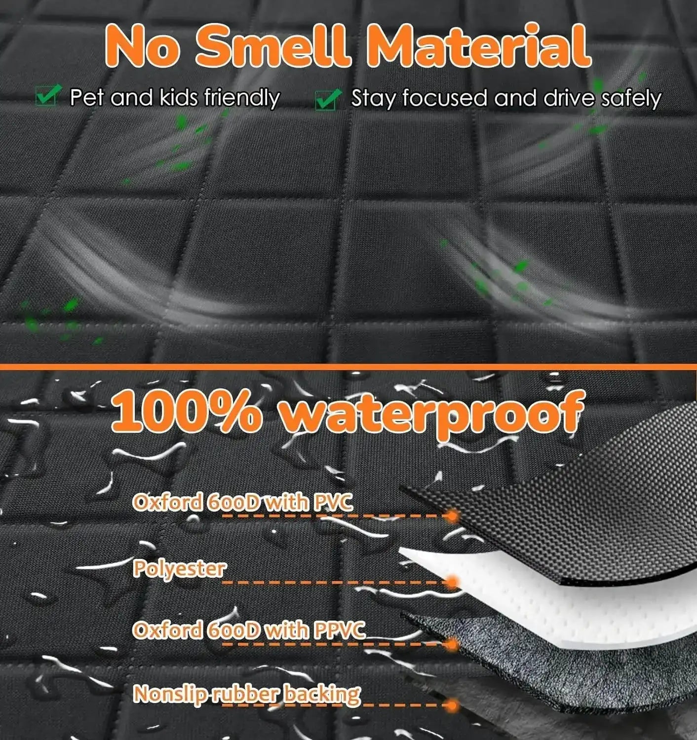 137×147CM Double Zipper Car Pet Seat Pad - JustUsRacers