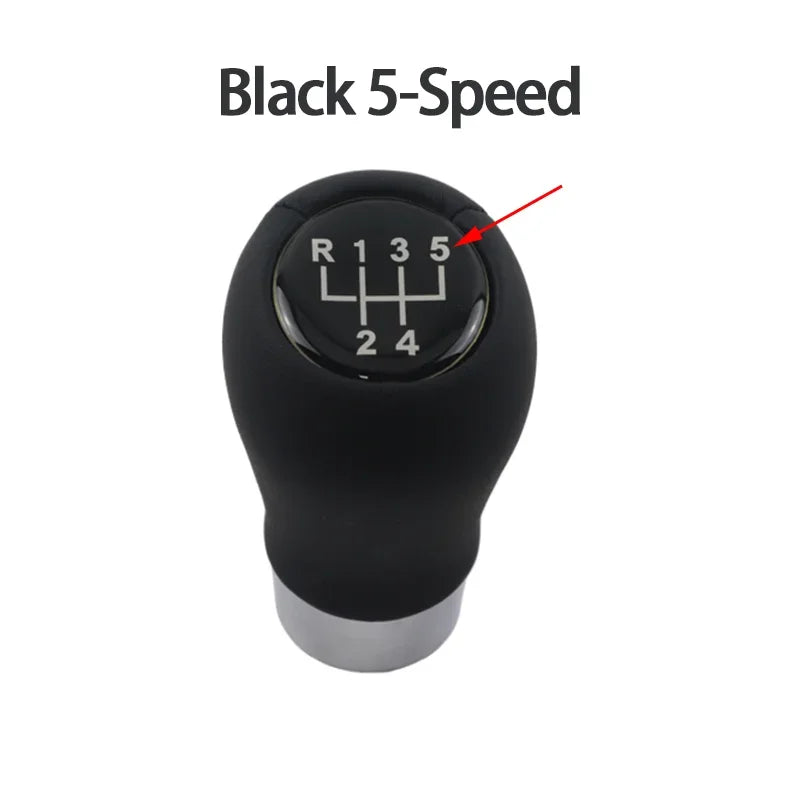 BMW shift knob - black with white text. Fits E30-E90 models. Aluminum, 5/6 speeds. Professional upgrade.