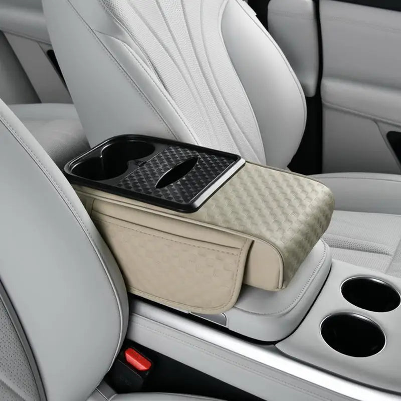 Leather Car Armrest Cover Cushion with Organizer - JustUsRacers
