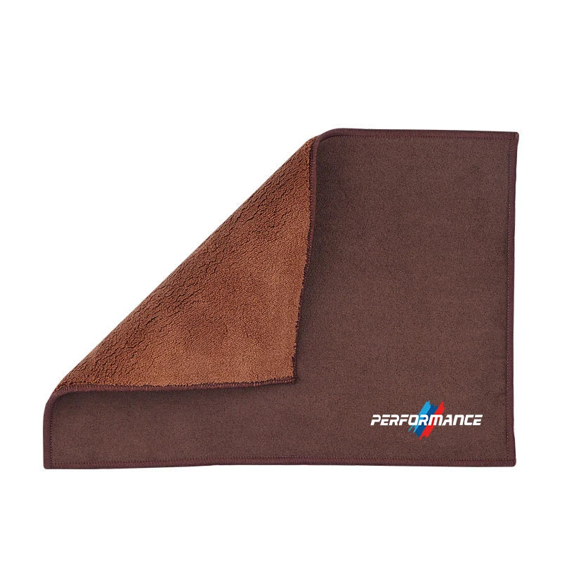 High-performance microfiber towel for cleaning BMW vehicles. Universal fit. Enhances shine and protects surface.