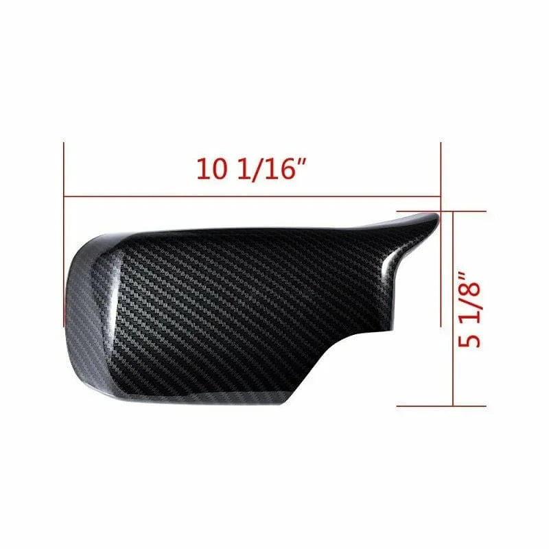Rearview Side Door Mirror Cover Caps For BMW E46 1998-2005 Sedan 325i 328i 330i Carbon Fiber Glossy Black Side Mirror Covers - JustUsRacers
