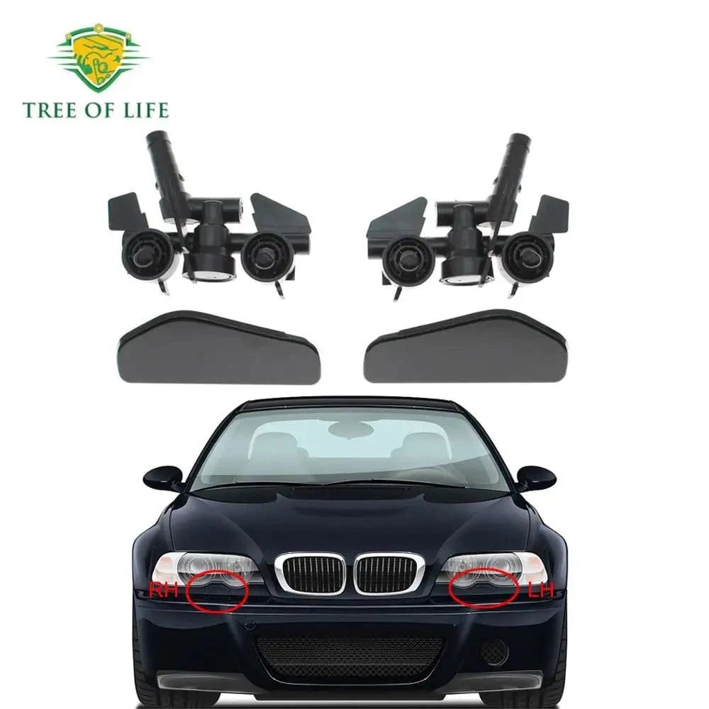 Front Headlight Washer Cover Headlamp Spray Nozzle Jet Cap Lid For BMW E46 3 Series 323i 325i 330i 316 318 320 328  1997-2005 - JustUsRacers