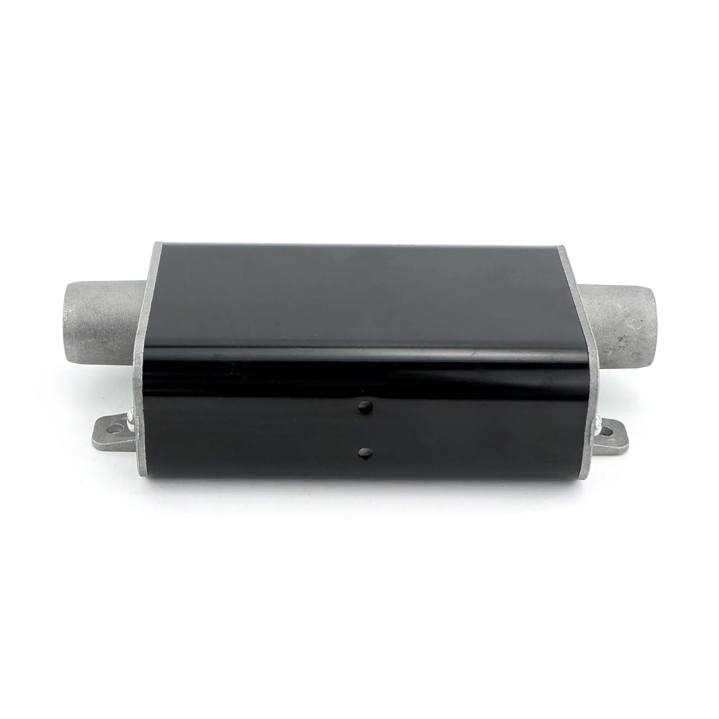Black 24mm S-curved exhaust silencer for diesel heater pipe in trucks, campers, and vans.