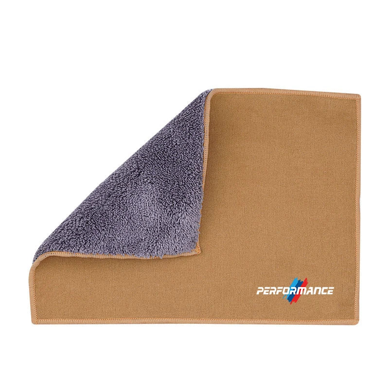 "BMW Car Microfiber Towel - Universal: Absorbent and gentle for cleaning high-performance BMW vehicles."