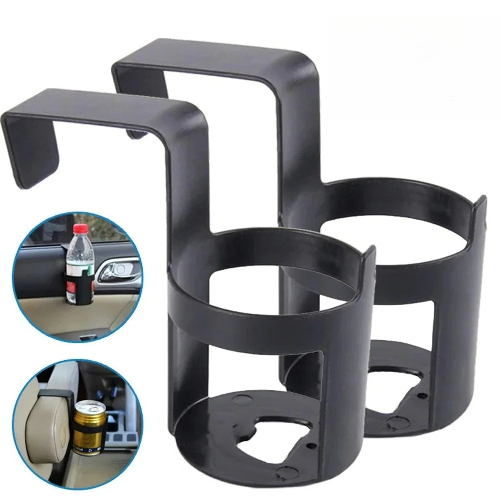 'Car window cup holders x 2 — portable beverage caddy for on-the-go drinks.'