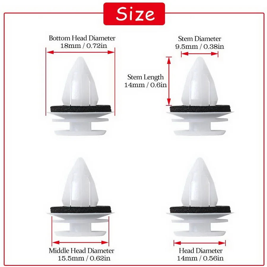 "BMW E46 Door Panel Clips - Set of 50: Each set contains 3 rivets."