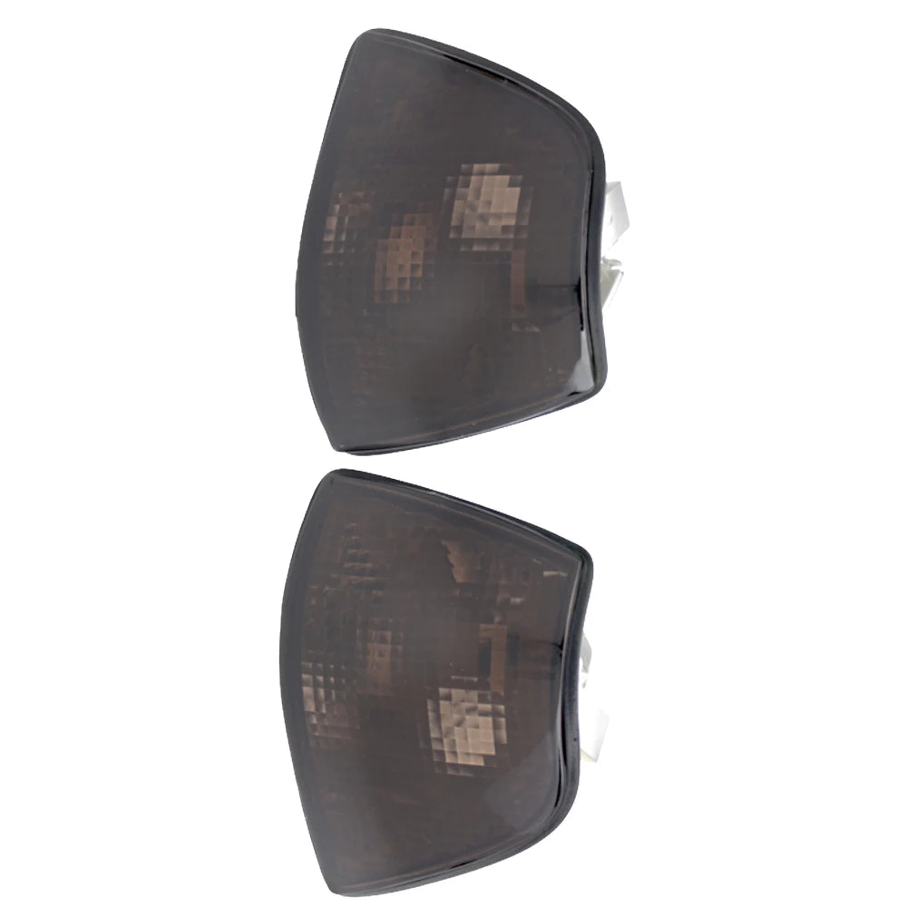 "Black side marker lights for BMW E36 4-door models (1992-1998), LED-ready."