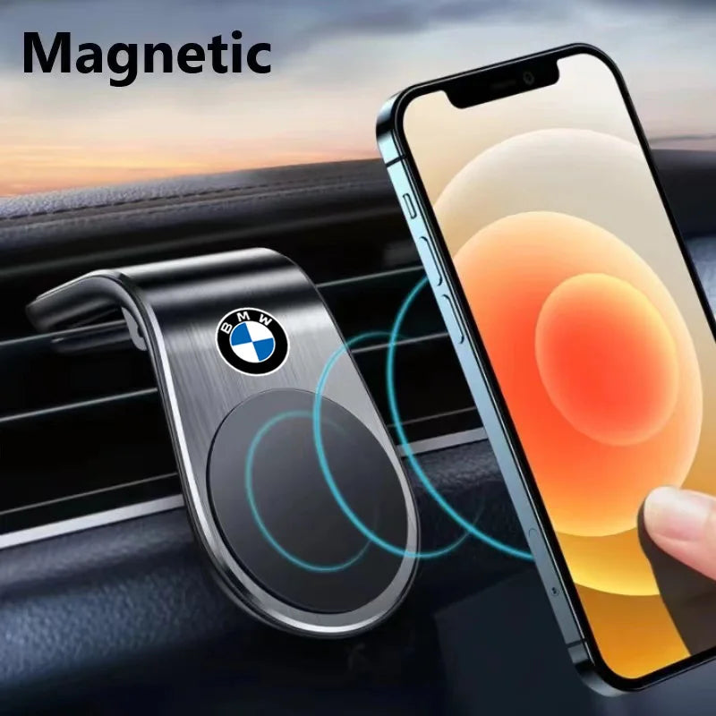 Magnetic BMW car phone holder for E36, E46, and E39 models. Securely holds your device during driving.