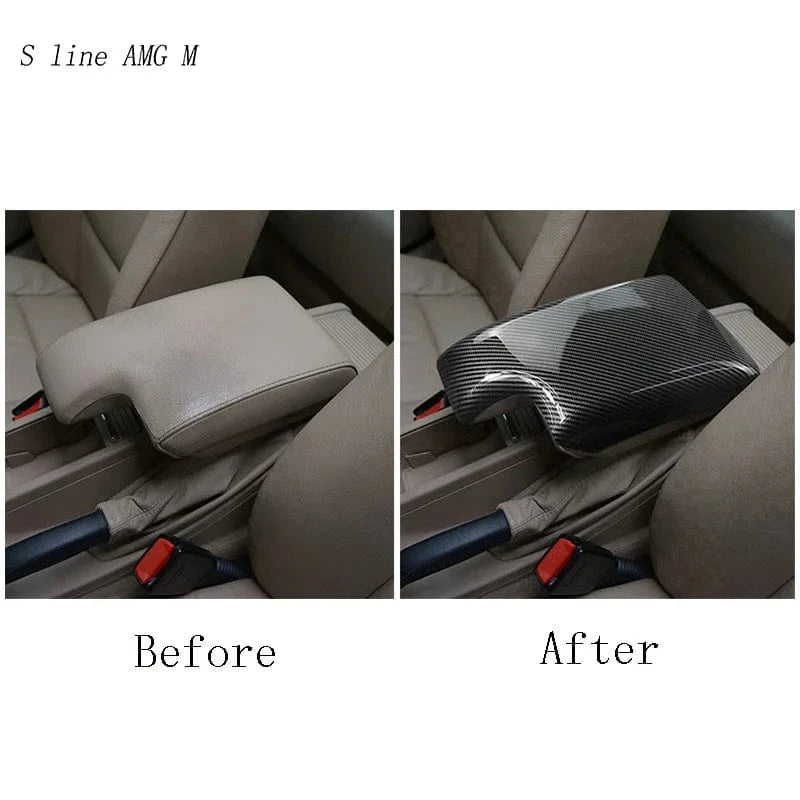 Car styling For BMW 3 Series E46 1998-2004 Carbon fiber Center Console Stowing Tidying Armrest box protect sticker cover Trim - JustUsRacers