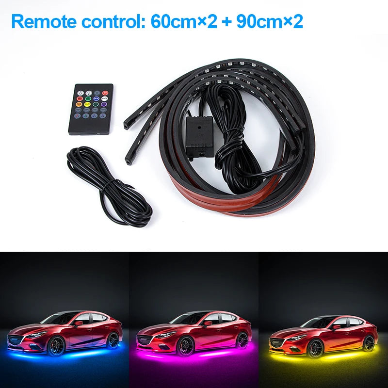 SEAMETAL 4Pcs Car Underglow Neon Accent Strip - JustUsRacers