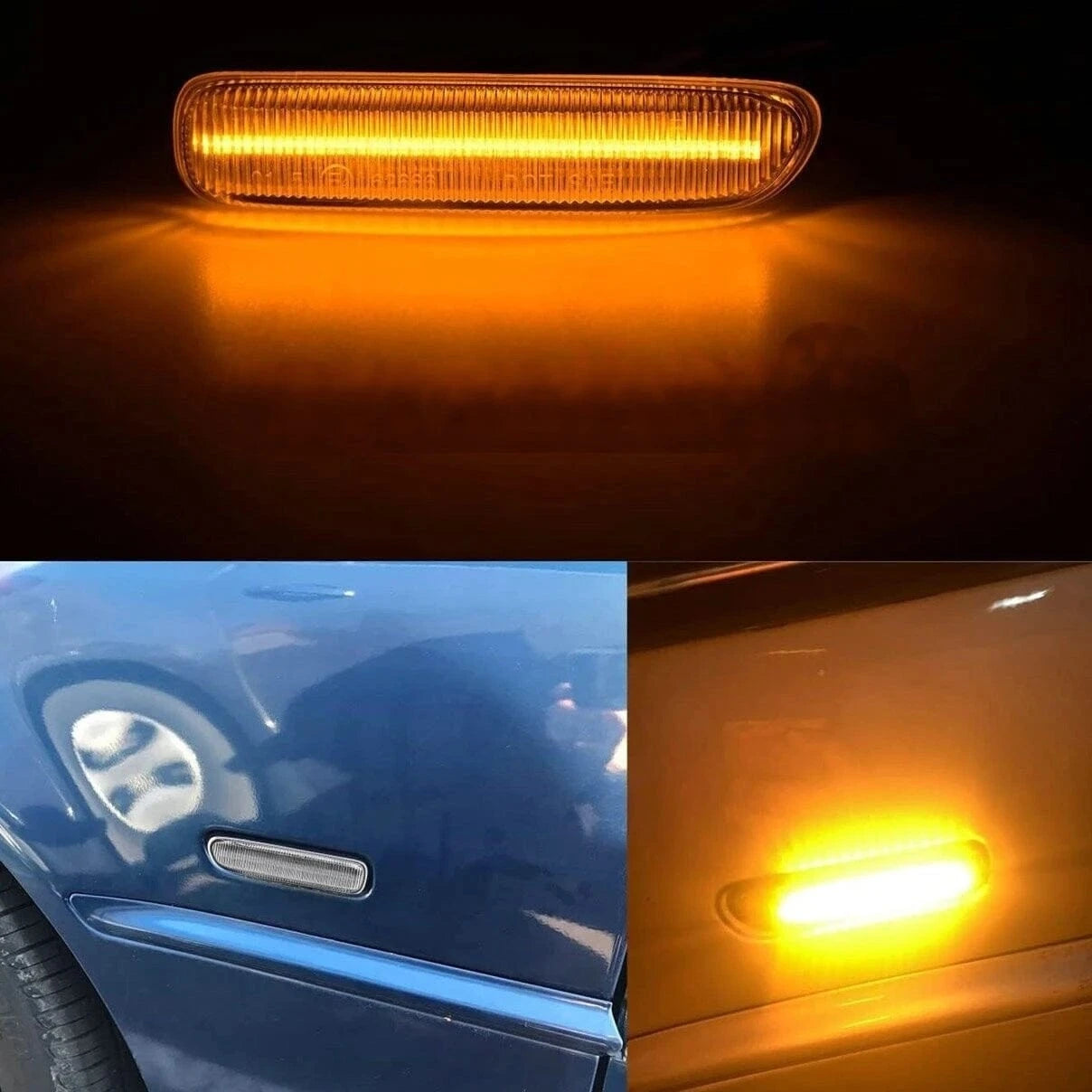 2Pcs Side Marker Fender Turn Signal Light LED Amber Clear BM2570107 For BMW E46 3-series 99-03 316i 318i Car Light Assemblies - JustUsRacers
