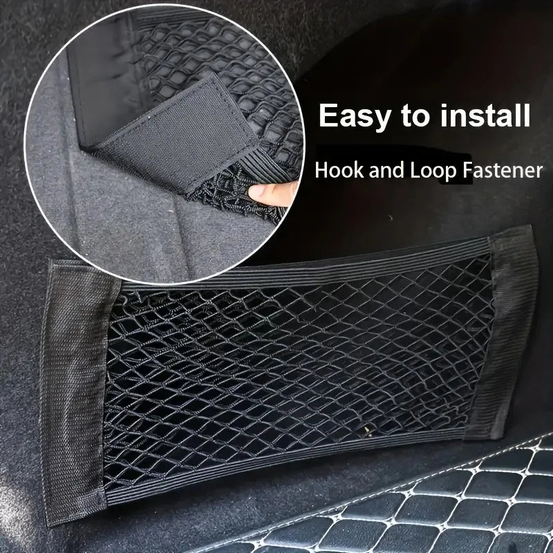 Universal Car Double Mesh Trunk Storage Net - JustUsRacers