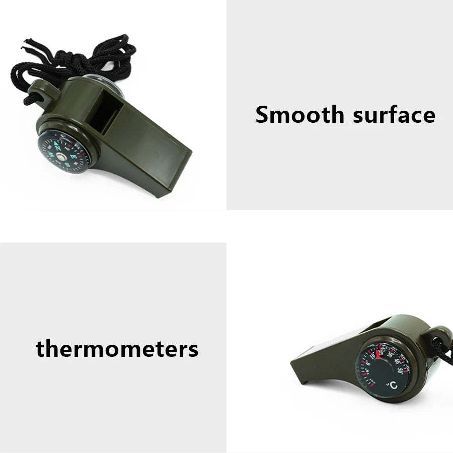 High Decibel Emergency Rescue Whistle with Compass and Thermometer - JustUsRacers