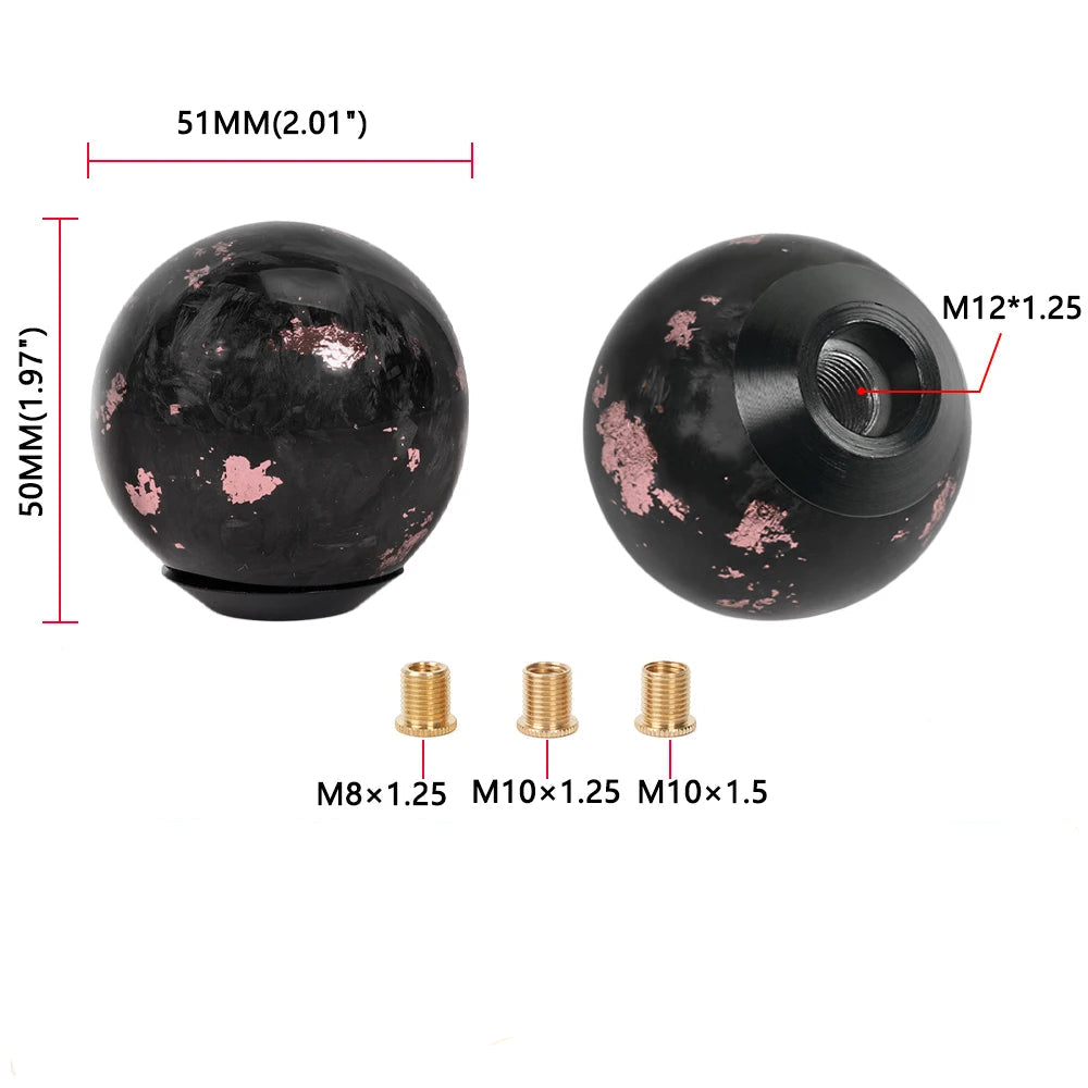'Bartoo carbon fiber shift knob. Black and minimal, fits manual or auto. No flower distractions.'