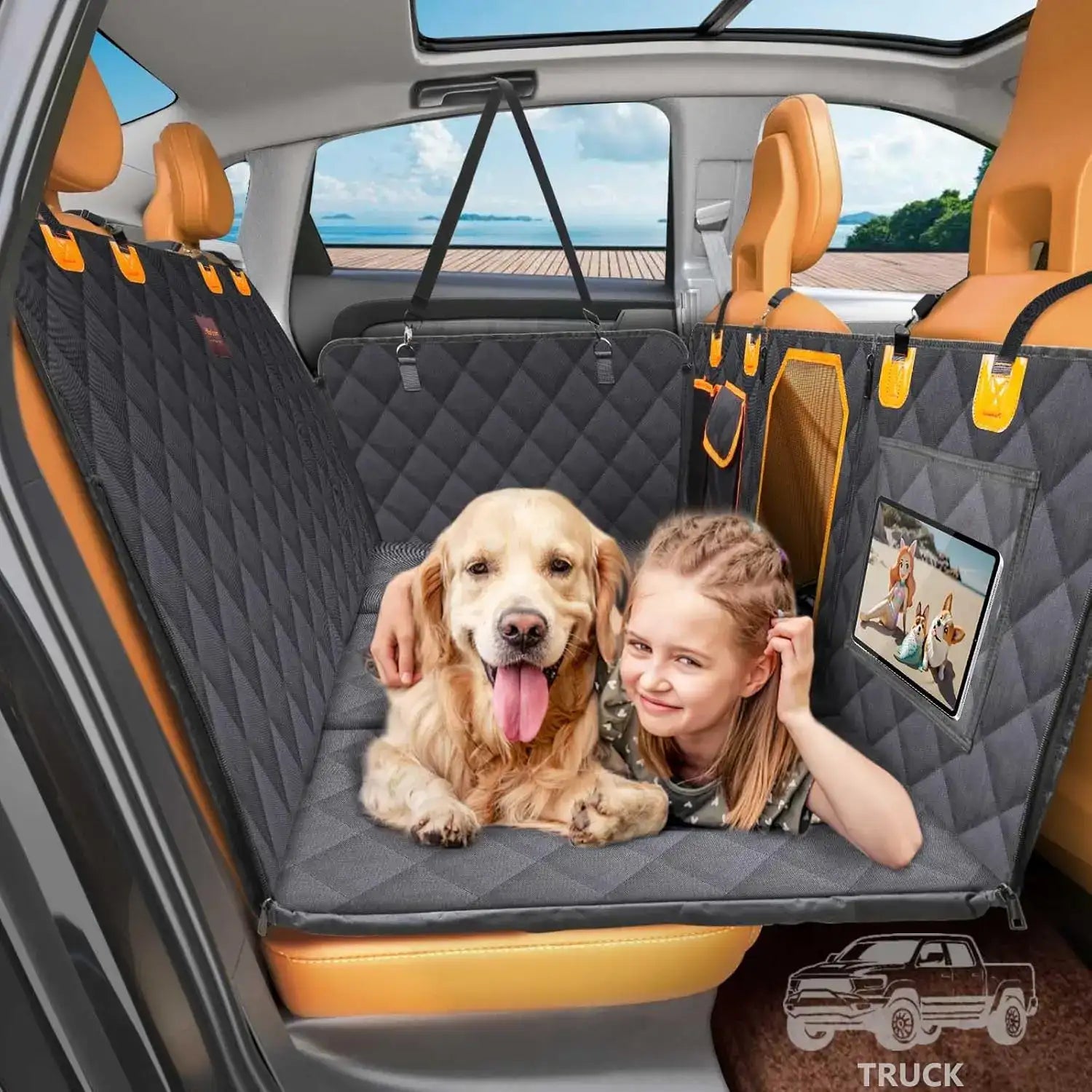 137×147CM Double Zipper Car Pet Seat Pad - JustUsRacers