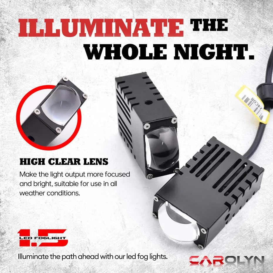 LED Headlight Bumper Fog Lamps Projector Mini Driving Lights - JustUsRacers