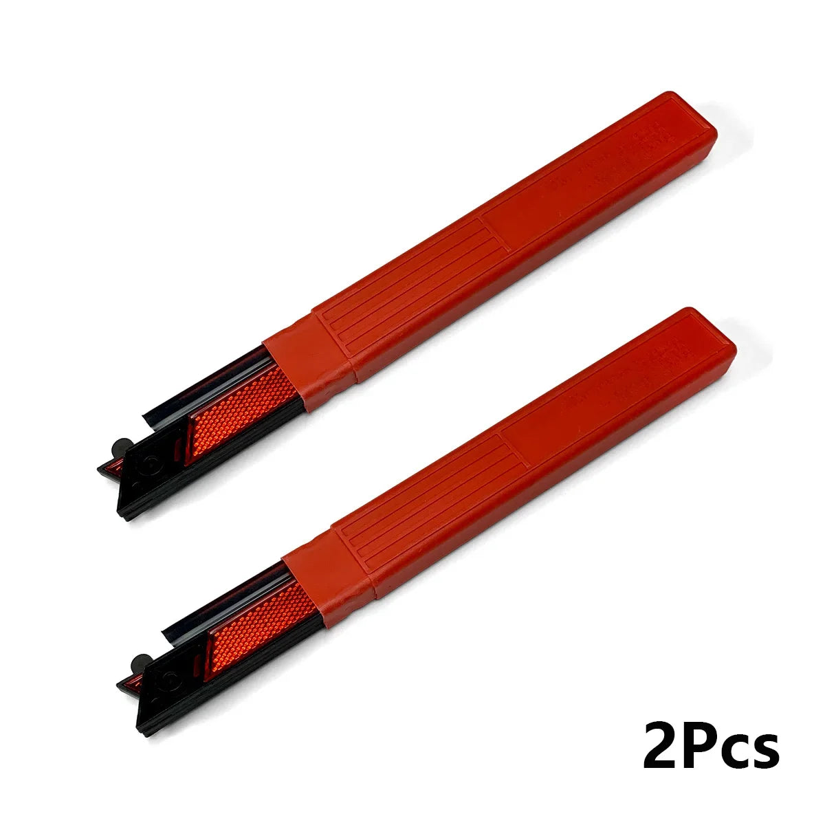 'Car Emergency Kit - 2 Red Folding Triangles with Door Handle Loops. Perfect for roadside safety.'